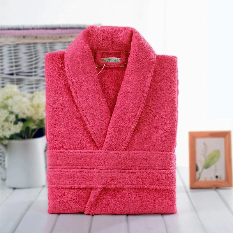 Pink Cotton Terry Bathrobe