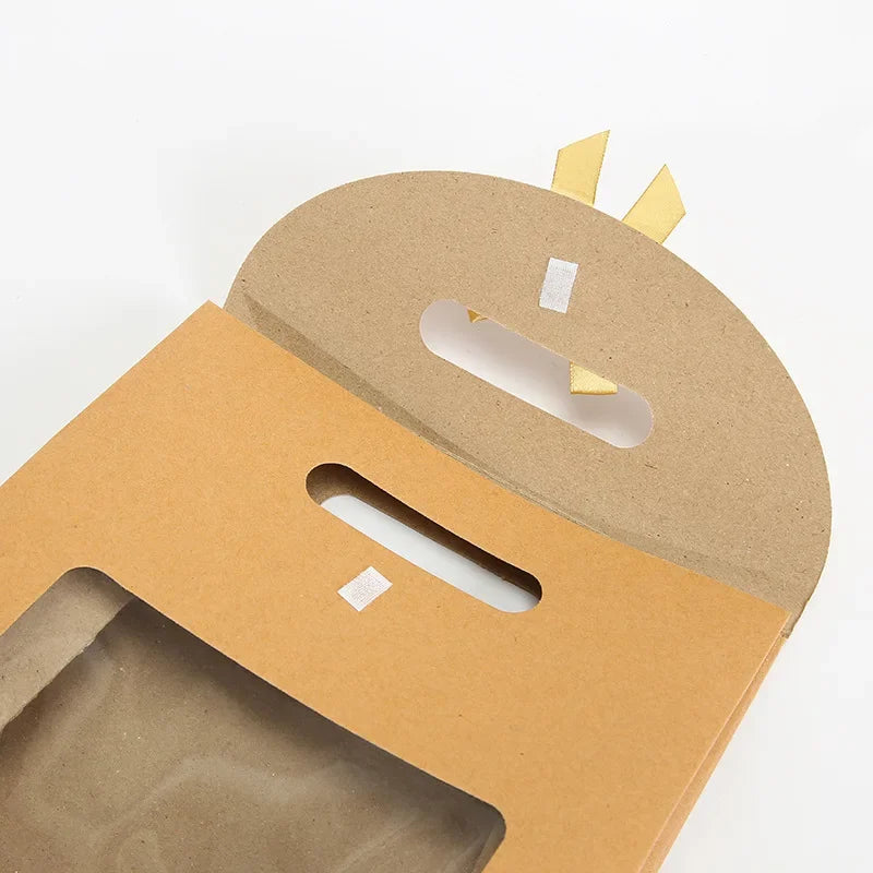 10pcs Transparent Window Kraft Paper Bags