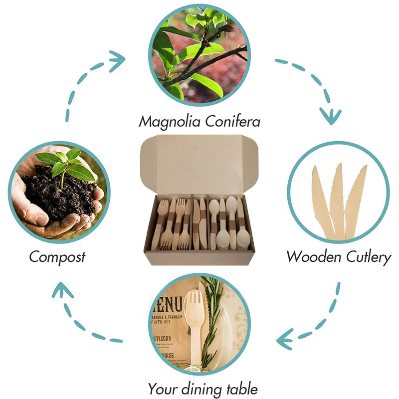 Disposable Wooden Cutlery Set