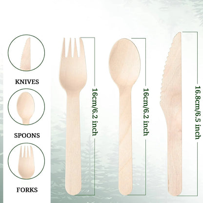 Birch Disposable Wooden Cutlery Set